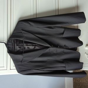 Black pinstriped blazer jacket